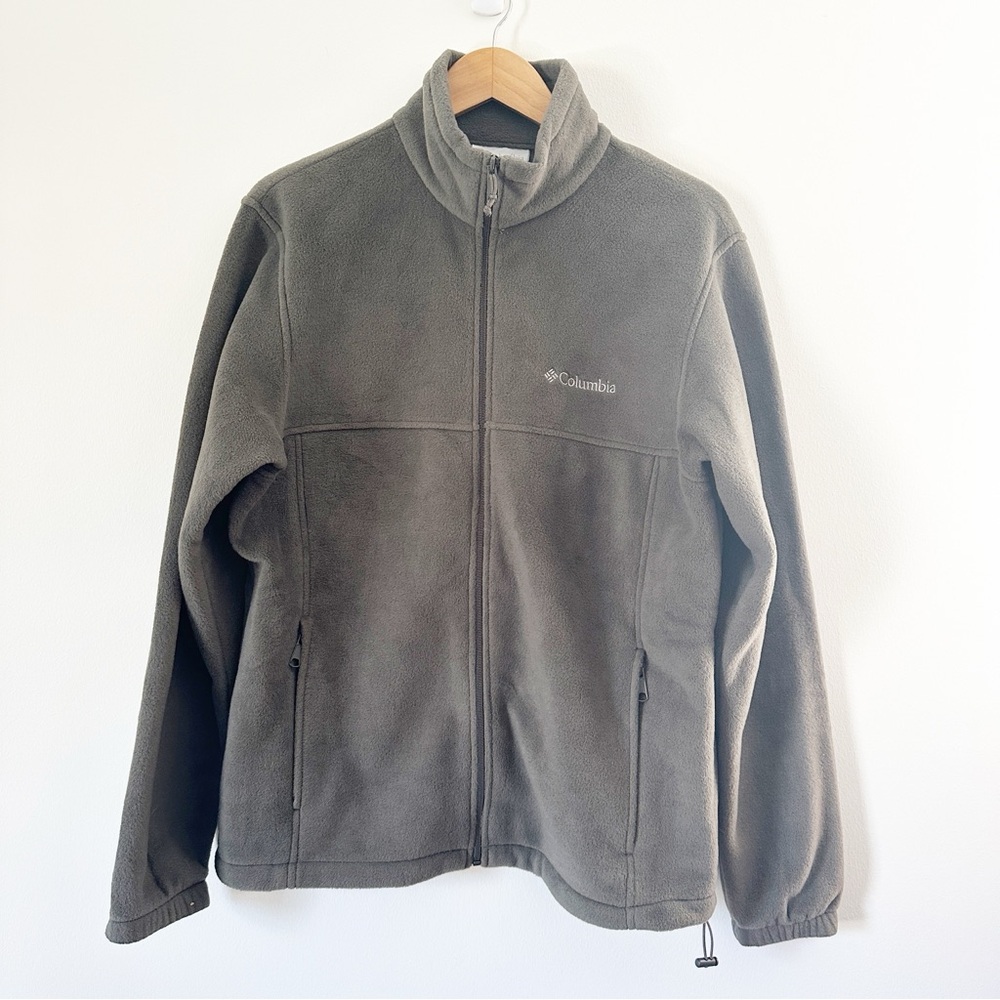 Columbia Men's Full Zip Mock Neck Fleece Jacket Charcoal Grey M